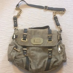 Badgley Mischka Canvas & Leather Purse